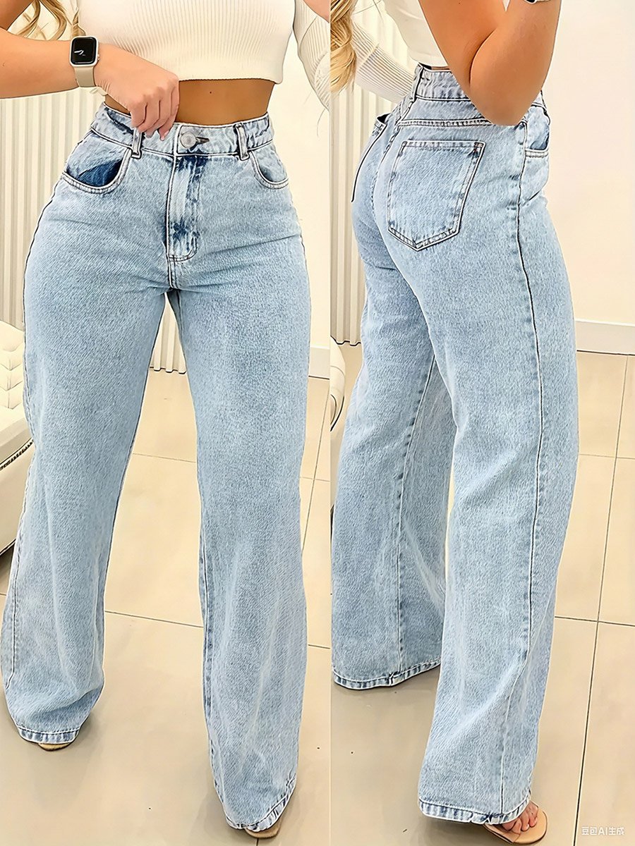 High Rise Relaxed Fit Faded Jeans
