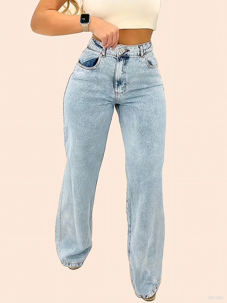 High Rise Relaxed Fit Faded Jeans