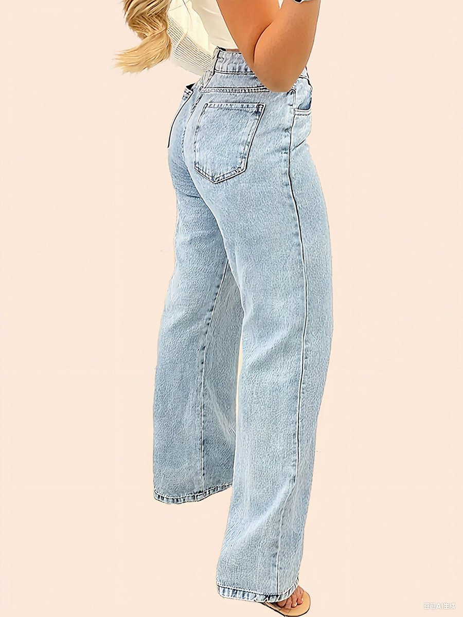 High Rise Relaxed Fit Faded Jeans