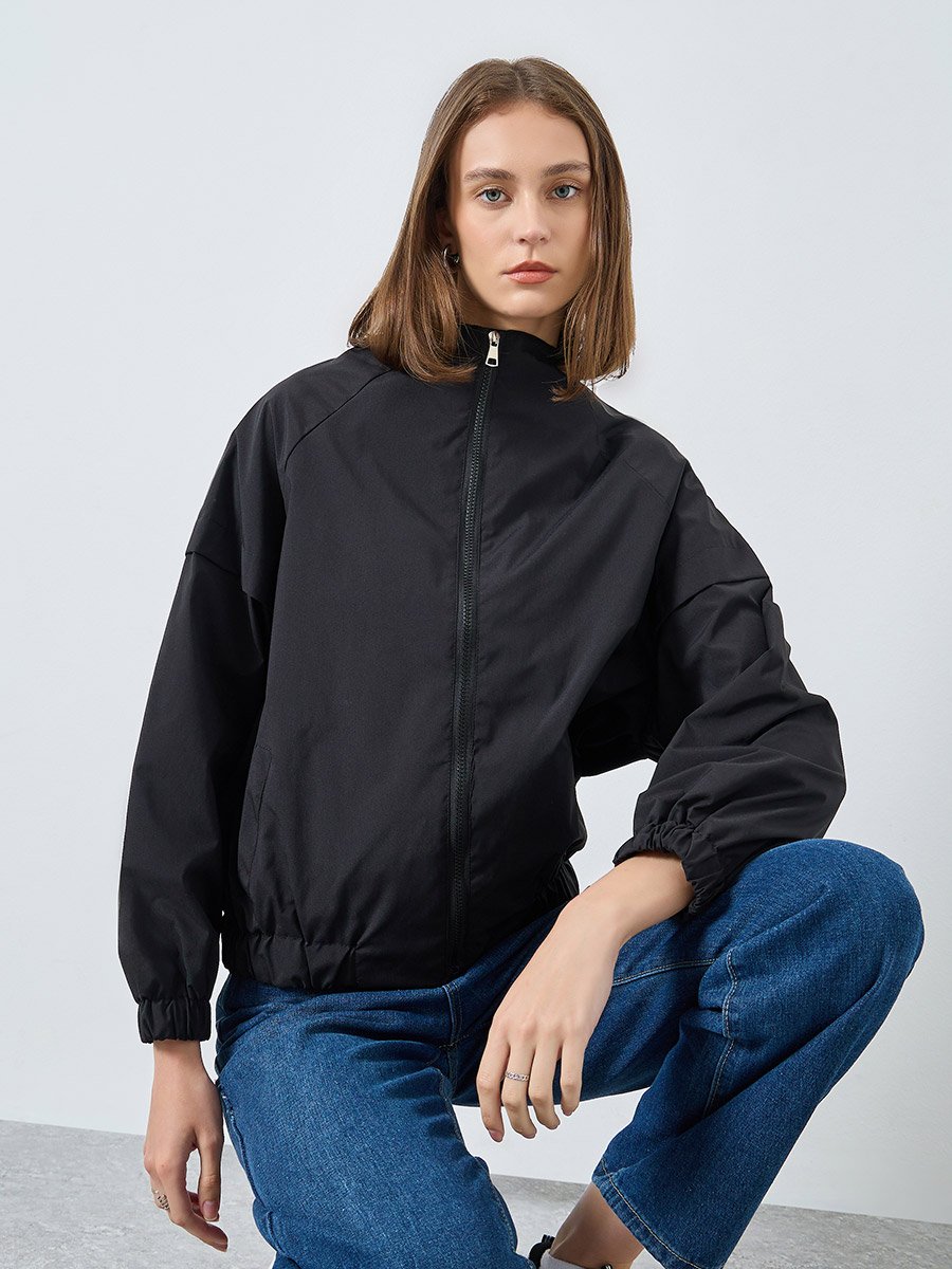 Black Regular Fit Lightweight Jacket