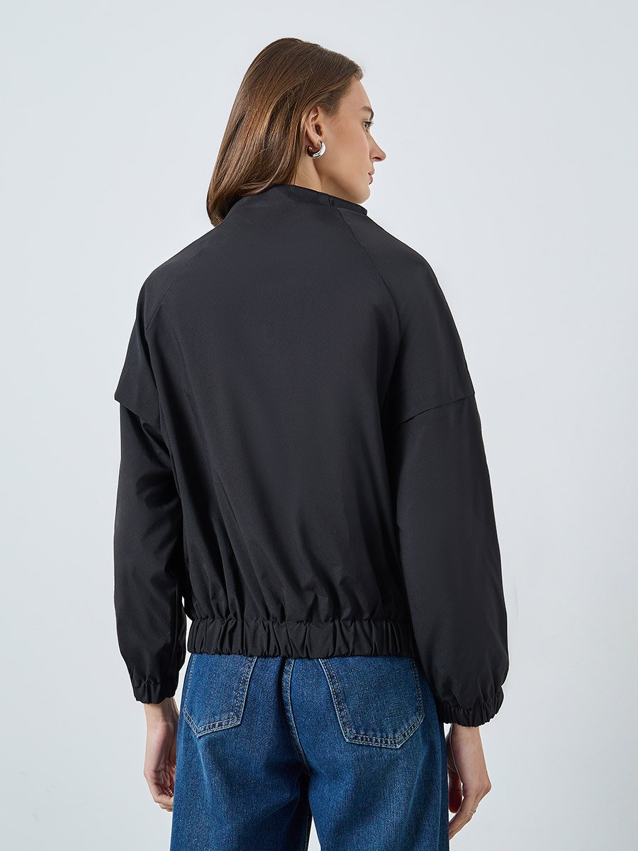 Black Regular Fit Lightweight Jacket