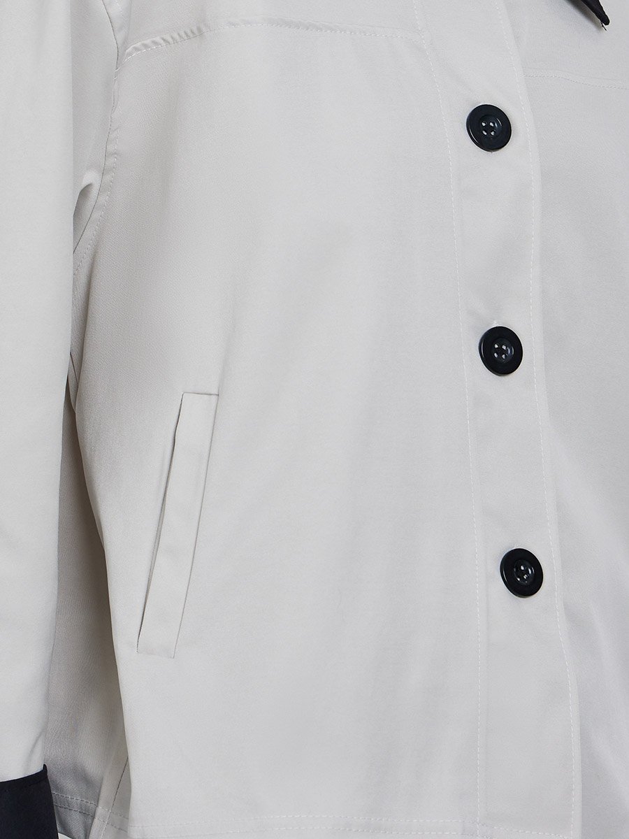 Grey Regular Fit Jacket with Contrast Collar