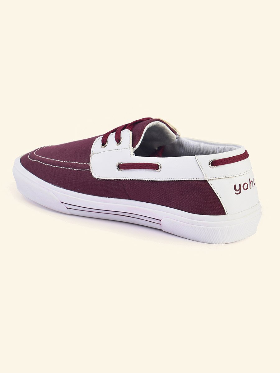 Men Low Top Canvas Boat Shoes