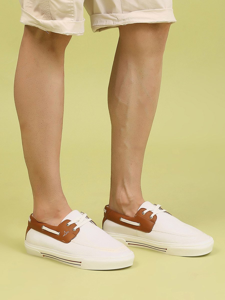 Men Low Top Canvas Boat Shoes