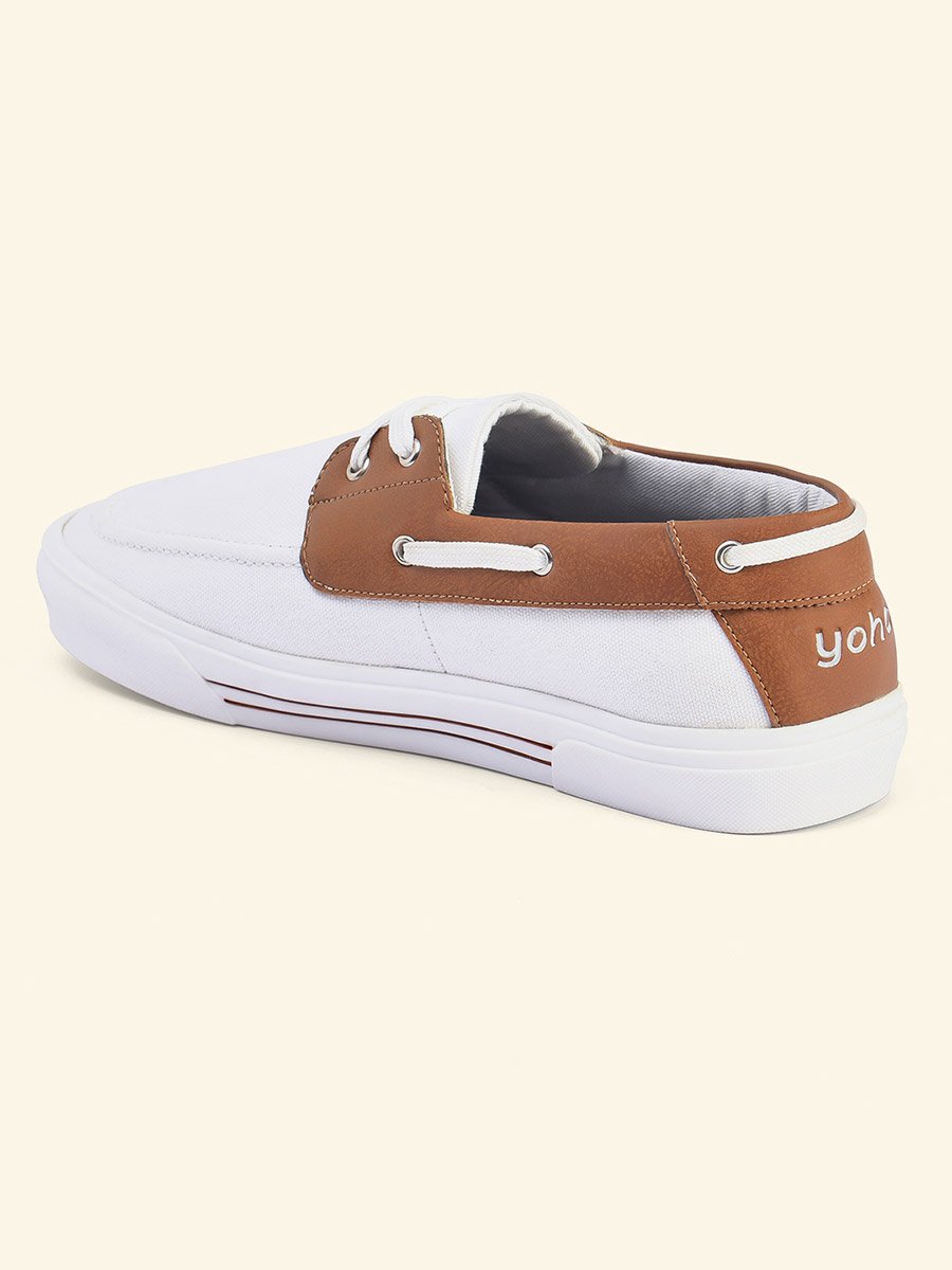 Men Low Top Canvas Boat Shoes
