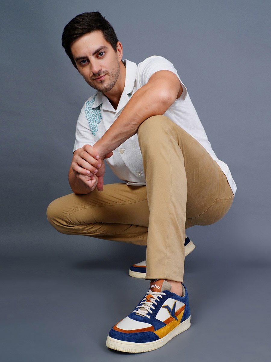 Multi Color Block Logo Detail Sneakers