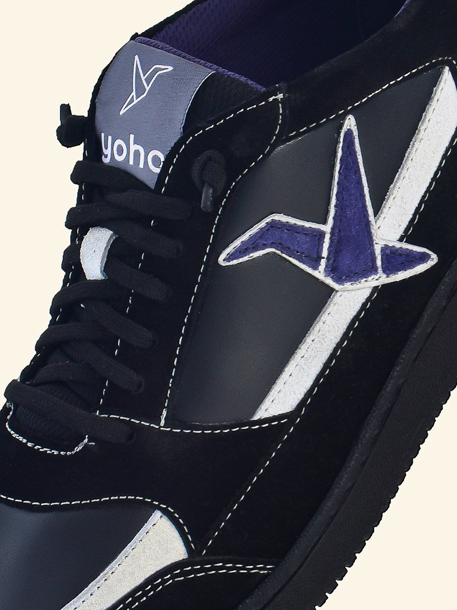 Men Black Textured Logo Detail Sneakers