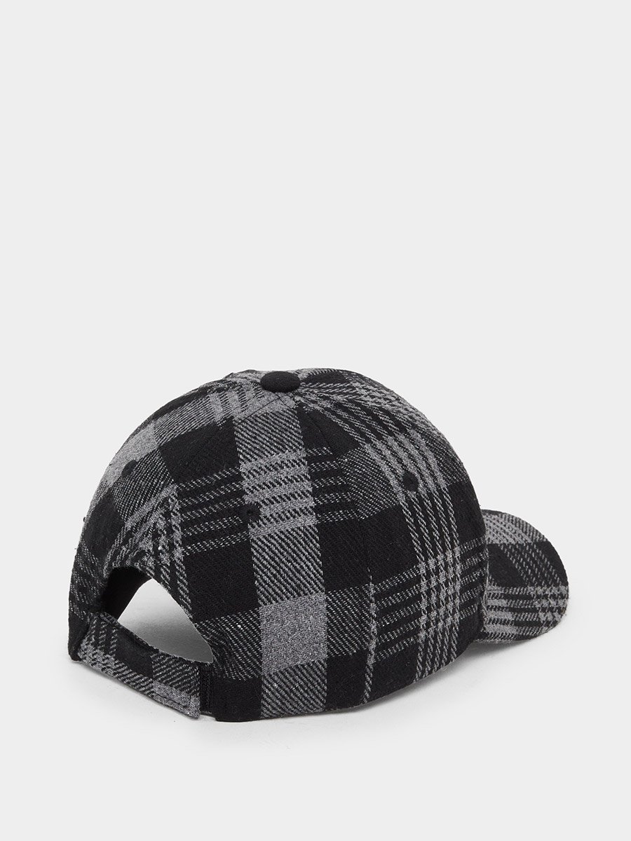 Black Plaid Baseball Cap