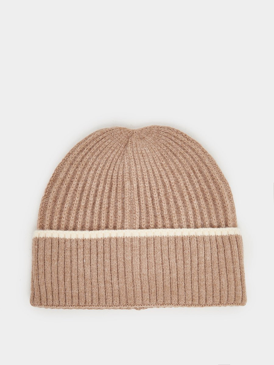 Khaki Ribbed Beanie