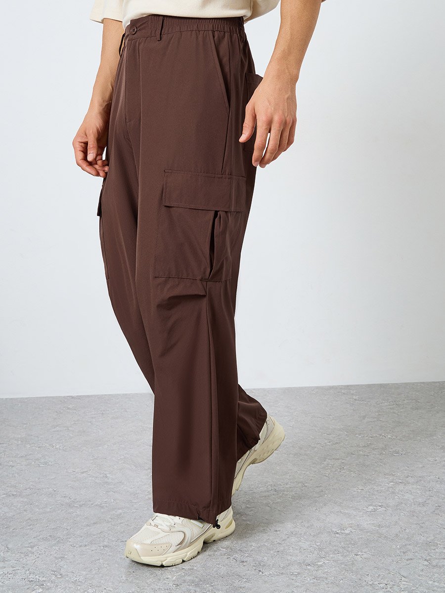 Men Oversized Front Pleat Cargo Pants