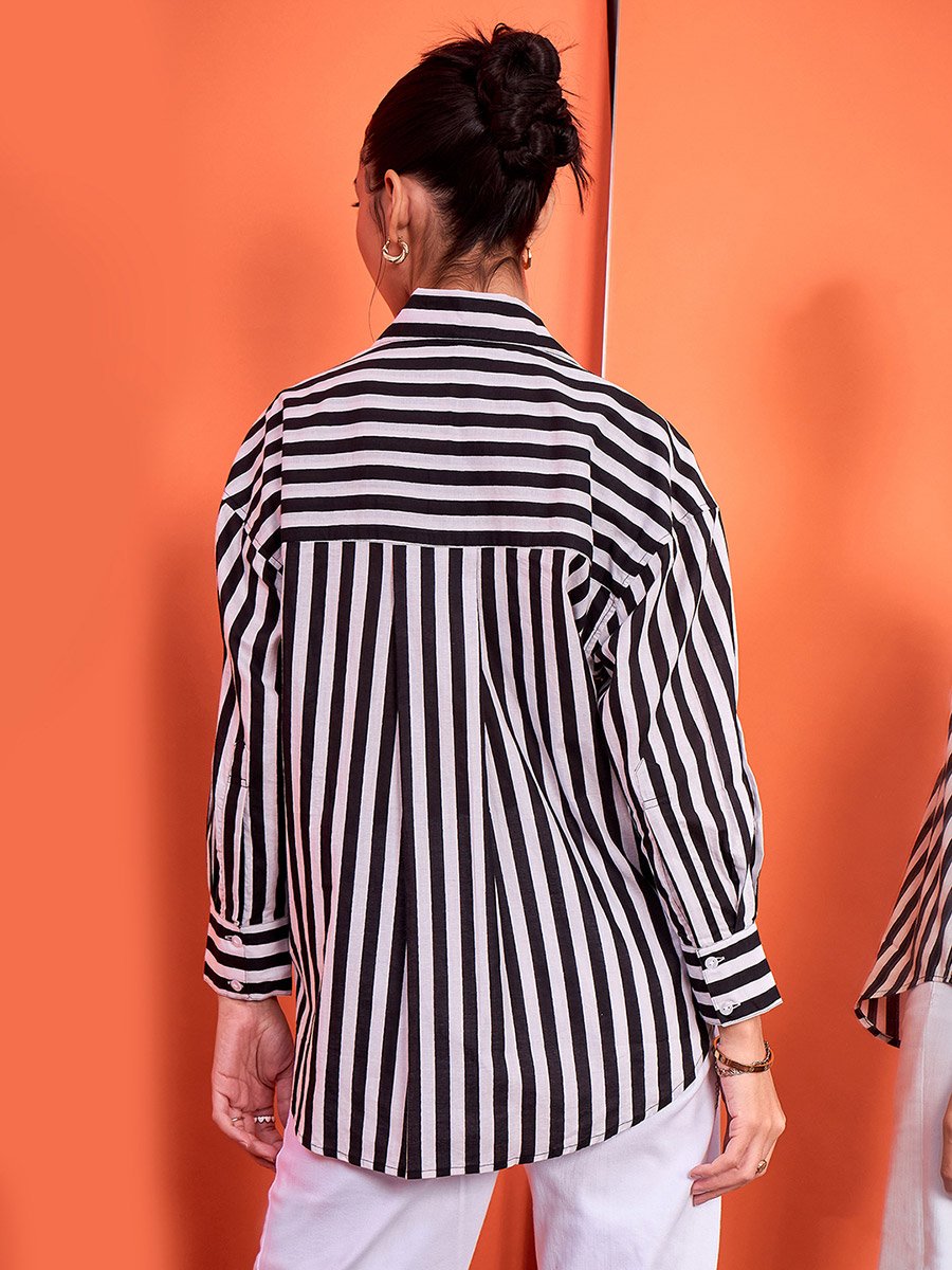 Printed Tie-Up Full Sleeve Sequinned Cotton Shirt