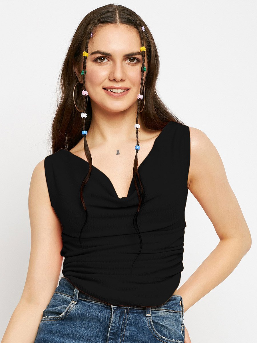 Lite Stretchable Draped Crop Top