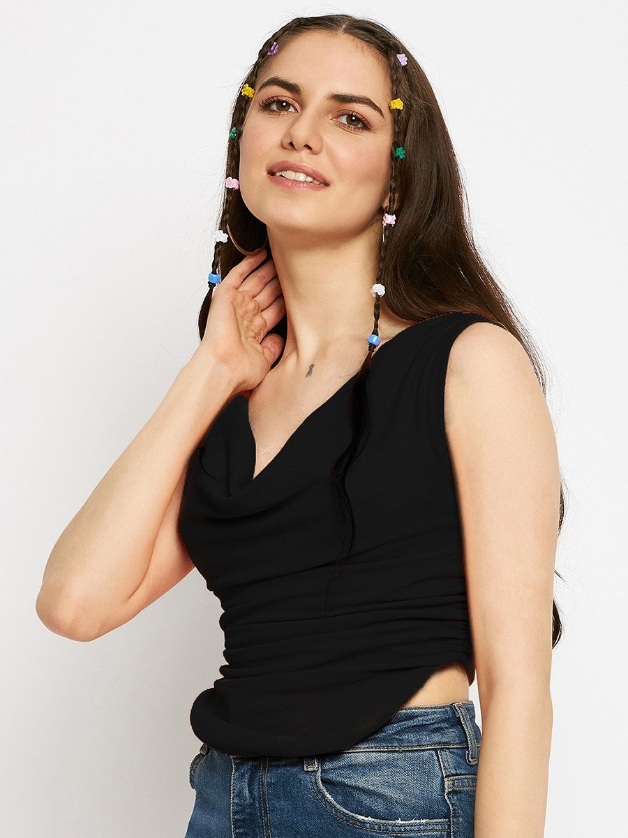 Lite Stretchable Draped Crop Top