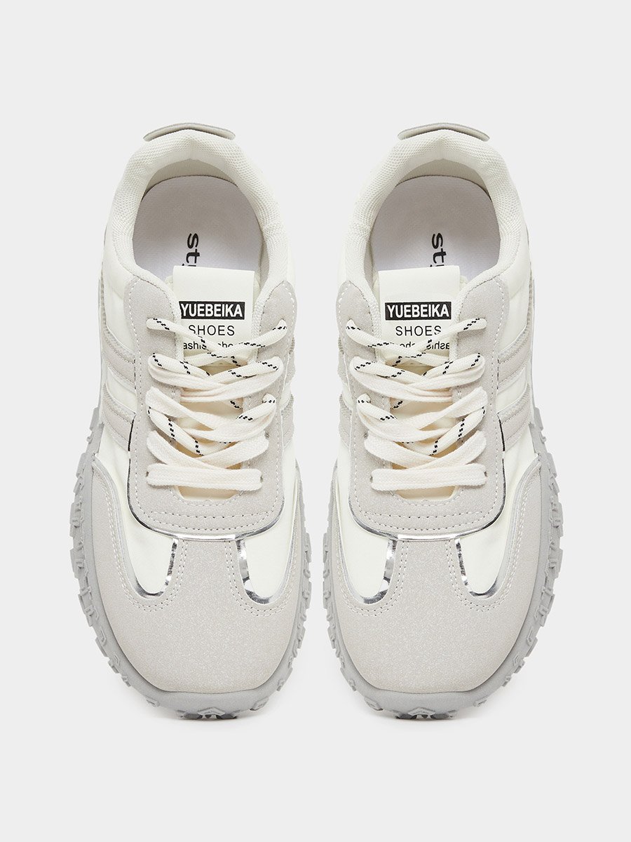 Color Block Lace-Up Sneakers