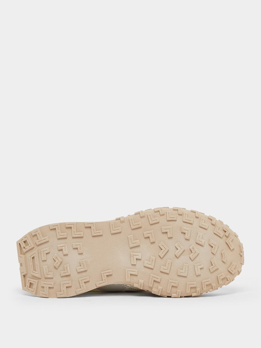 Double Lace Up Textured Sneakers