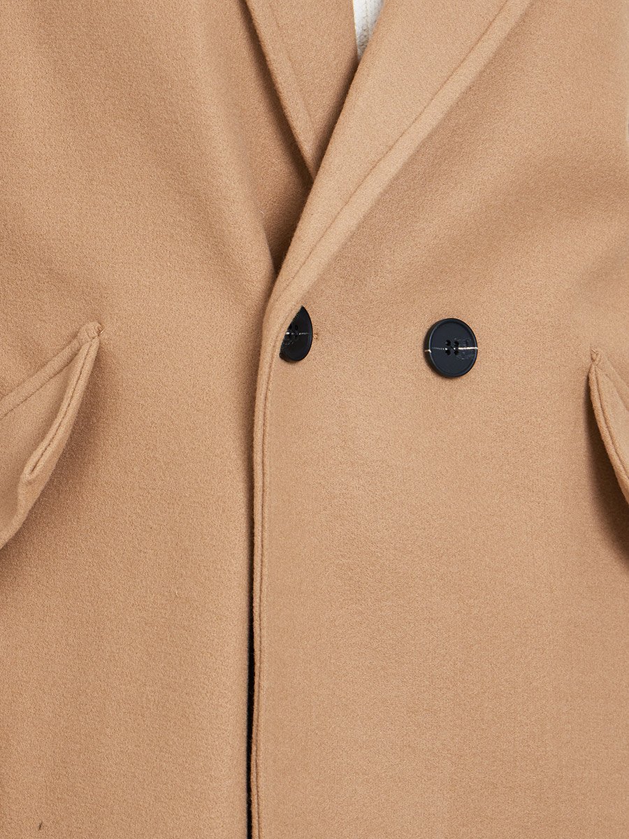 Solid Pocket Detail Drop Shoulder Coat