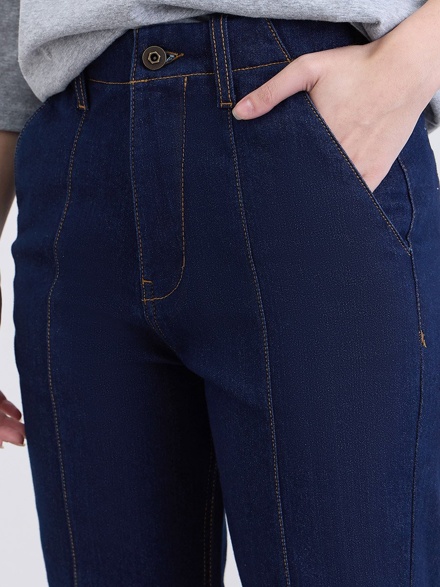 Women High Rise Wide Leg Jeans