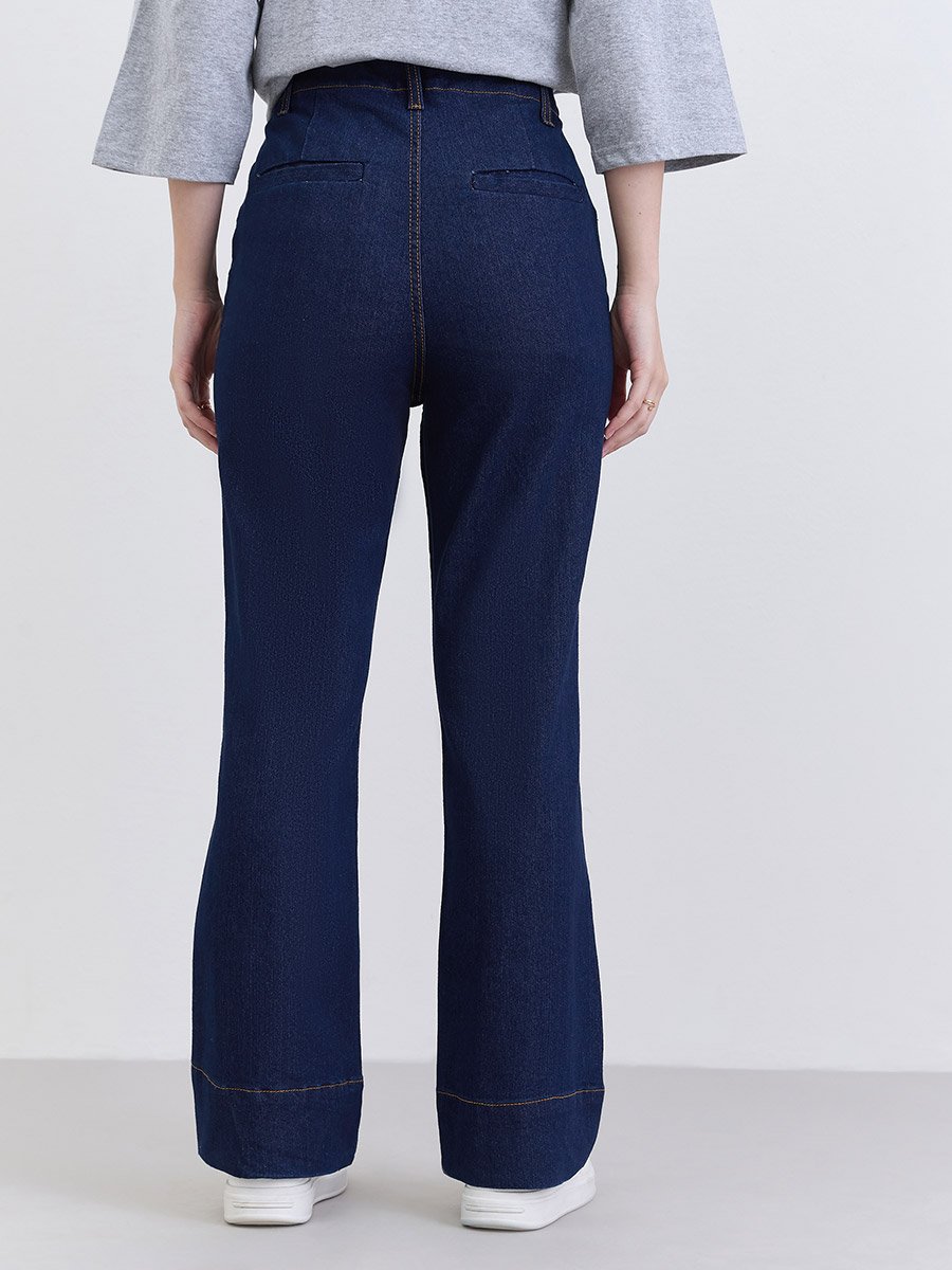 Women High Rise Wide Leg Jeans