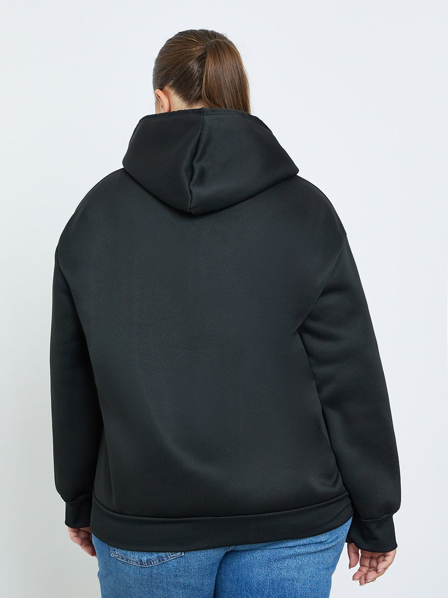 Plus Size Black Oversized Hoodie