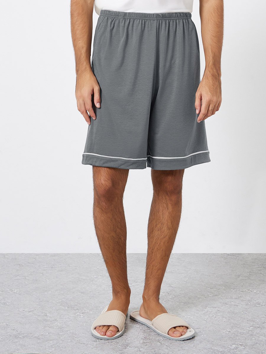 Men Relaxed Fit Raglan Sleeve T-Shirt and Shorts Set