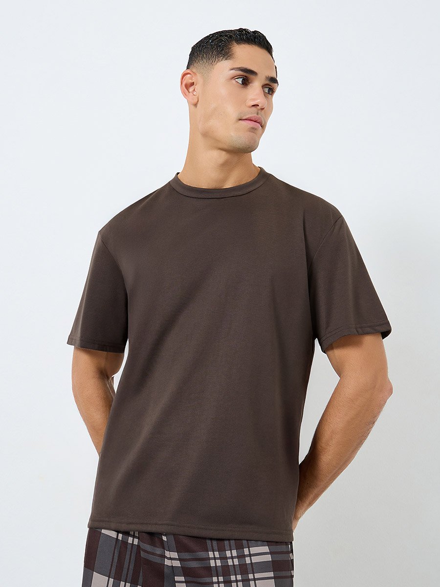 Relaxed Fit Checked T-Shirt and Long Pyjama Set