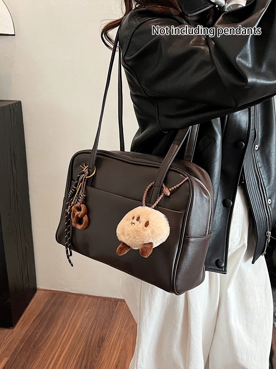 Coffee Brown Shoulder Bag without Pendant