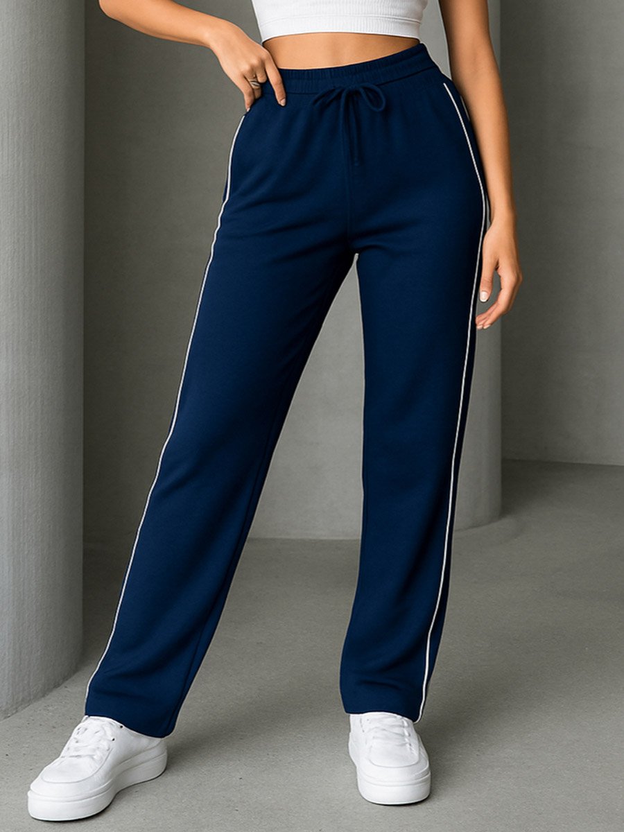 Women Navy Blue Relaxed Fit Joggers