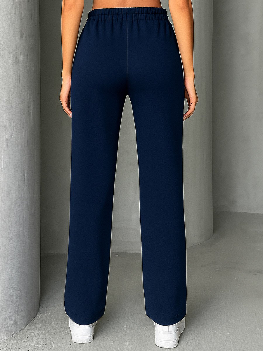 Women Navy Blue Relaxed Fit Joggers