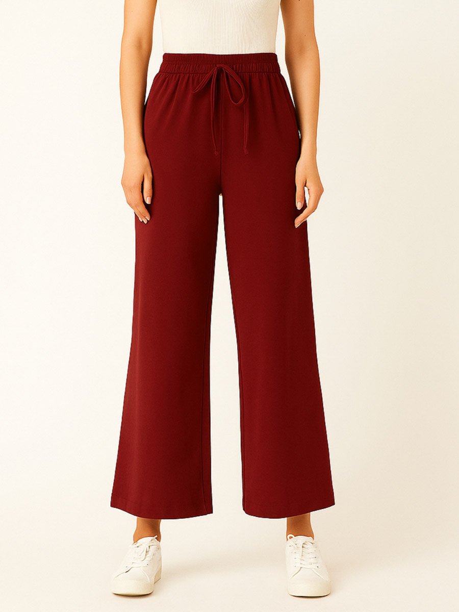 Women Maroon Relaxed Fit Joggers