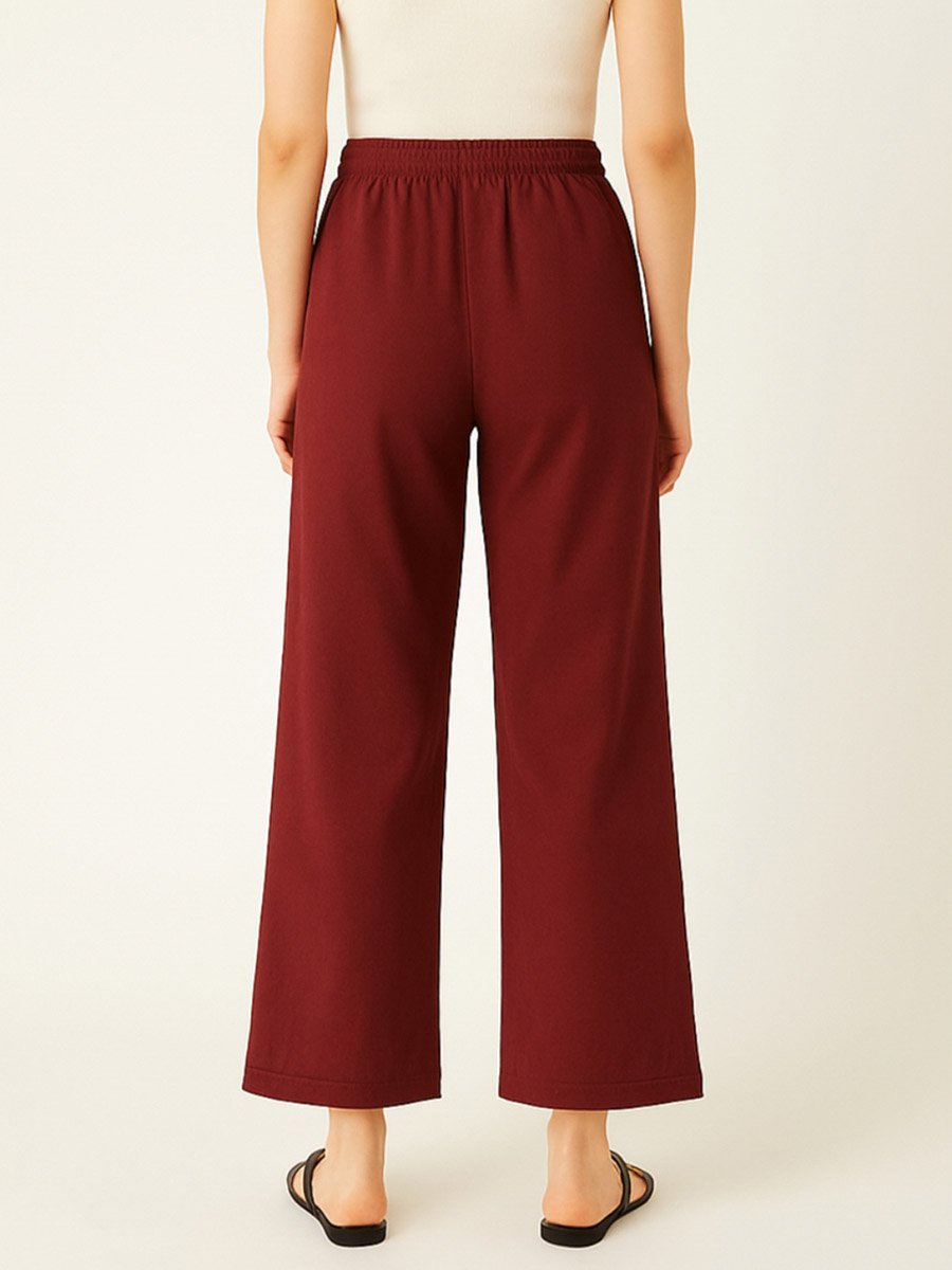 Women Maroon Relaxed Fit Joggers