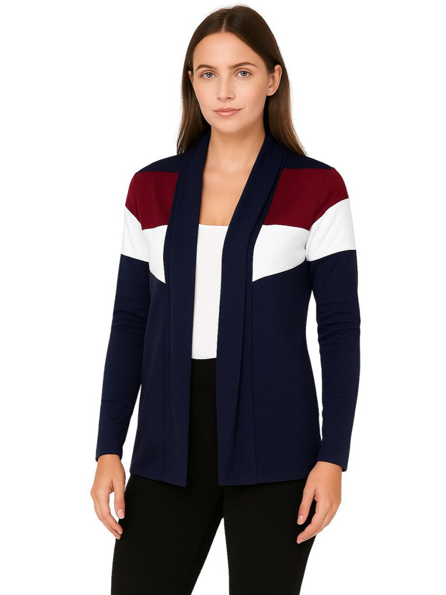 Color Block Open Front Shrug