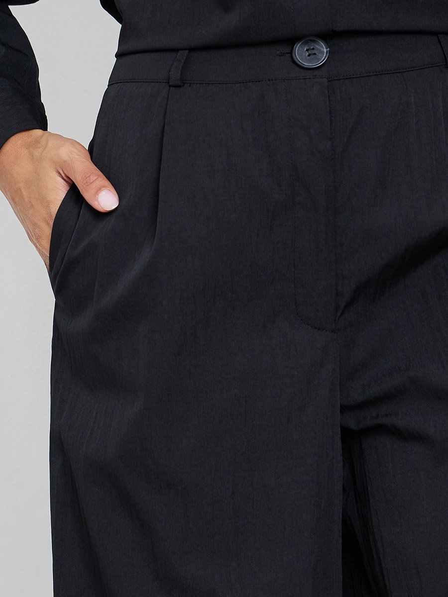 Black Wide Leg Trousers with Pockets