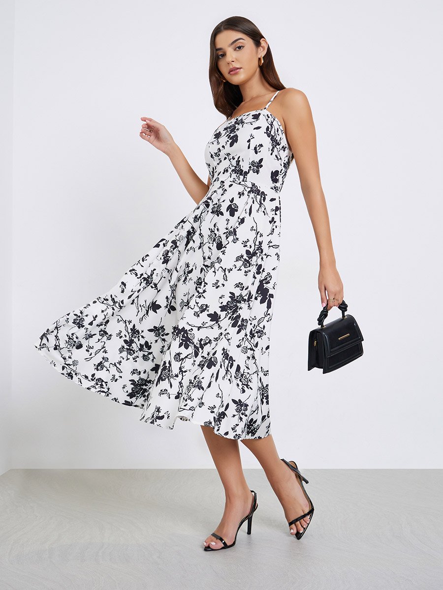 Floral Cami Midi Dress and Cardigan Co-ords