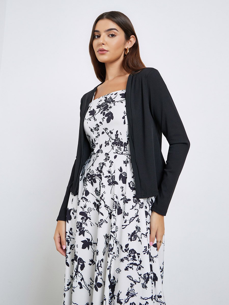 Floral Cami Midi Dress and Cardigan Co-ords