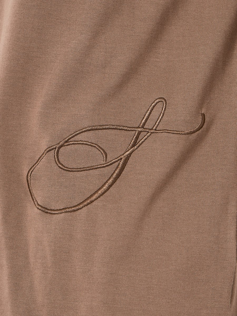 Men Brown Embroidered Oversized T-Shirt