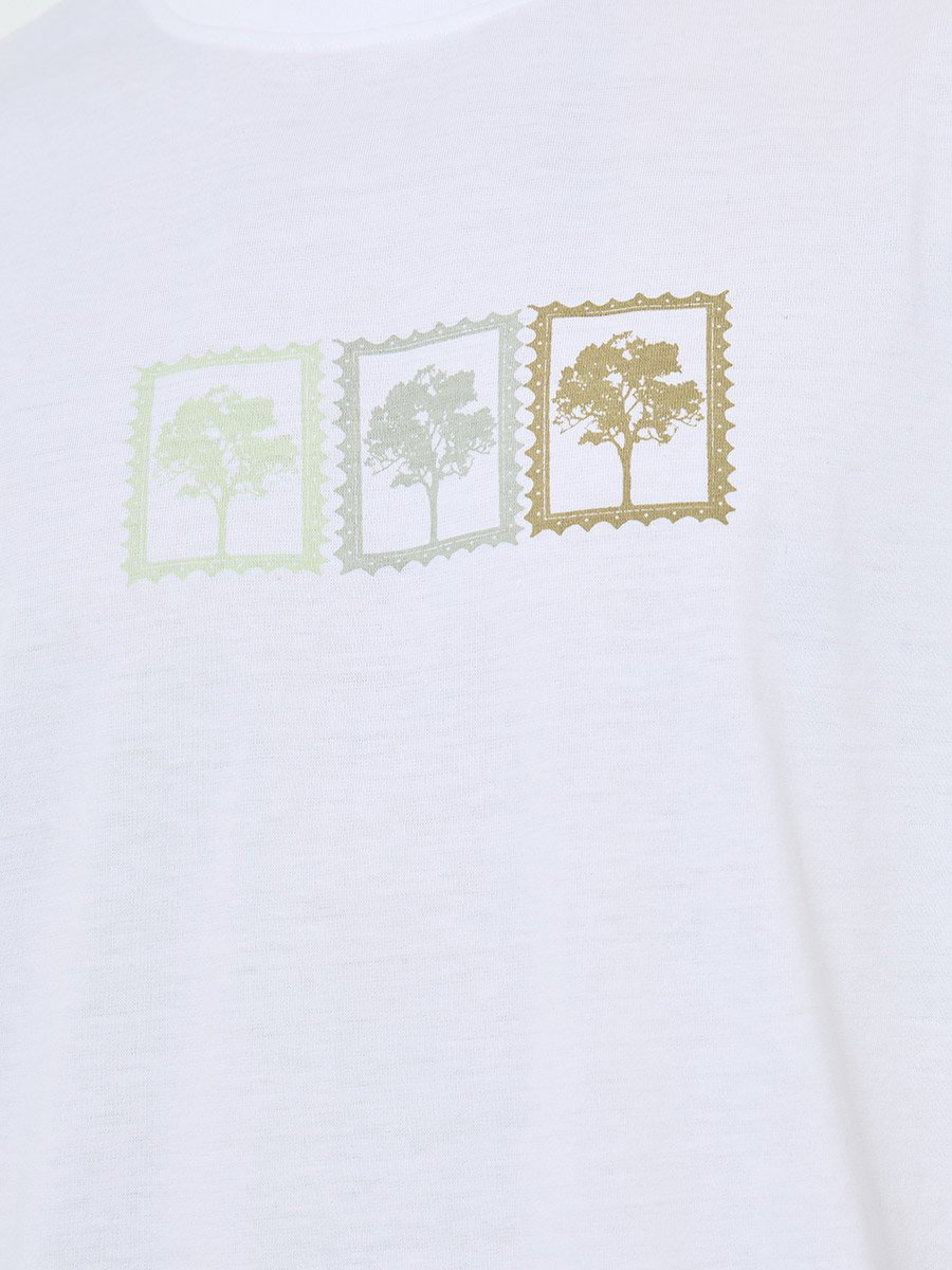 Men White Graphic Oversized Jersey T-Shirt