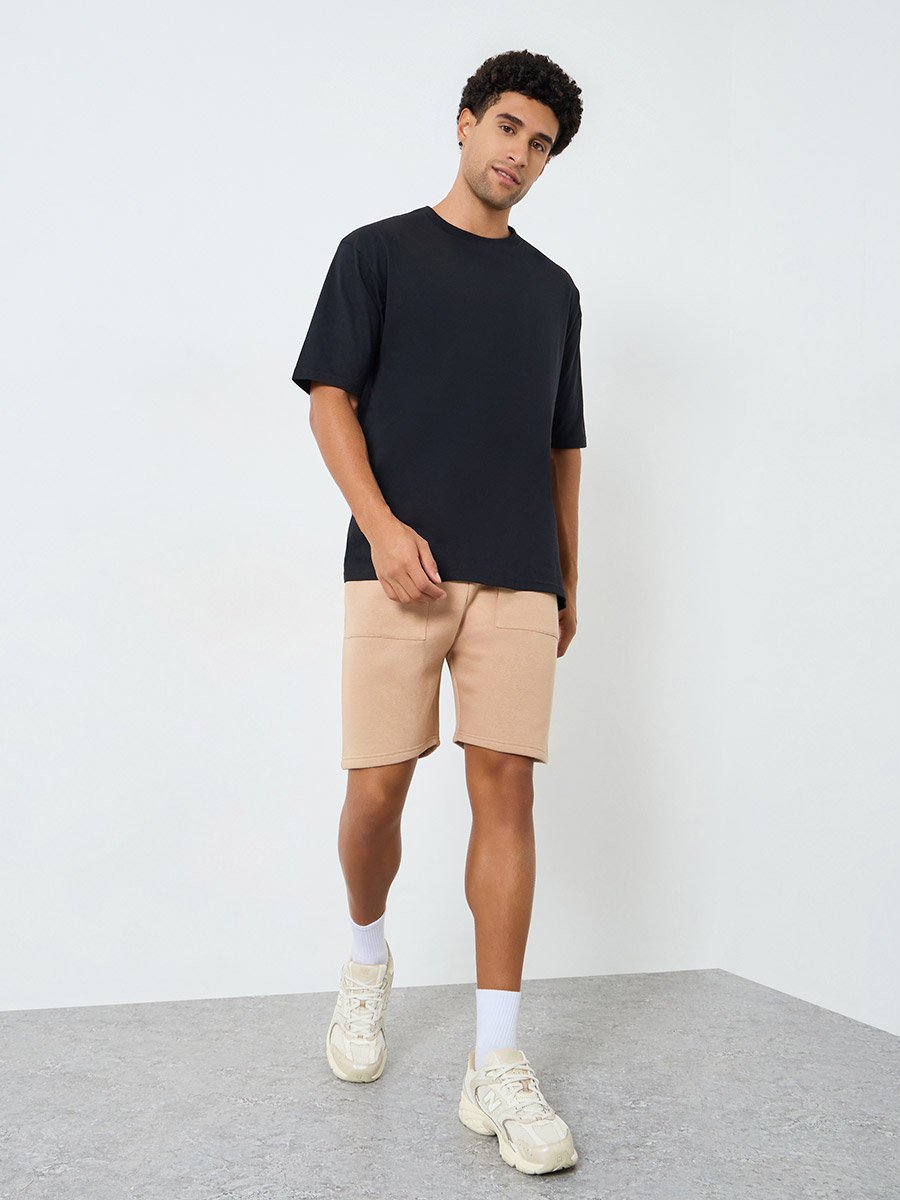 Men Regular Fit Revere Terry Fleece Shorts