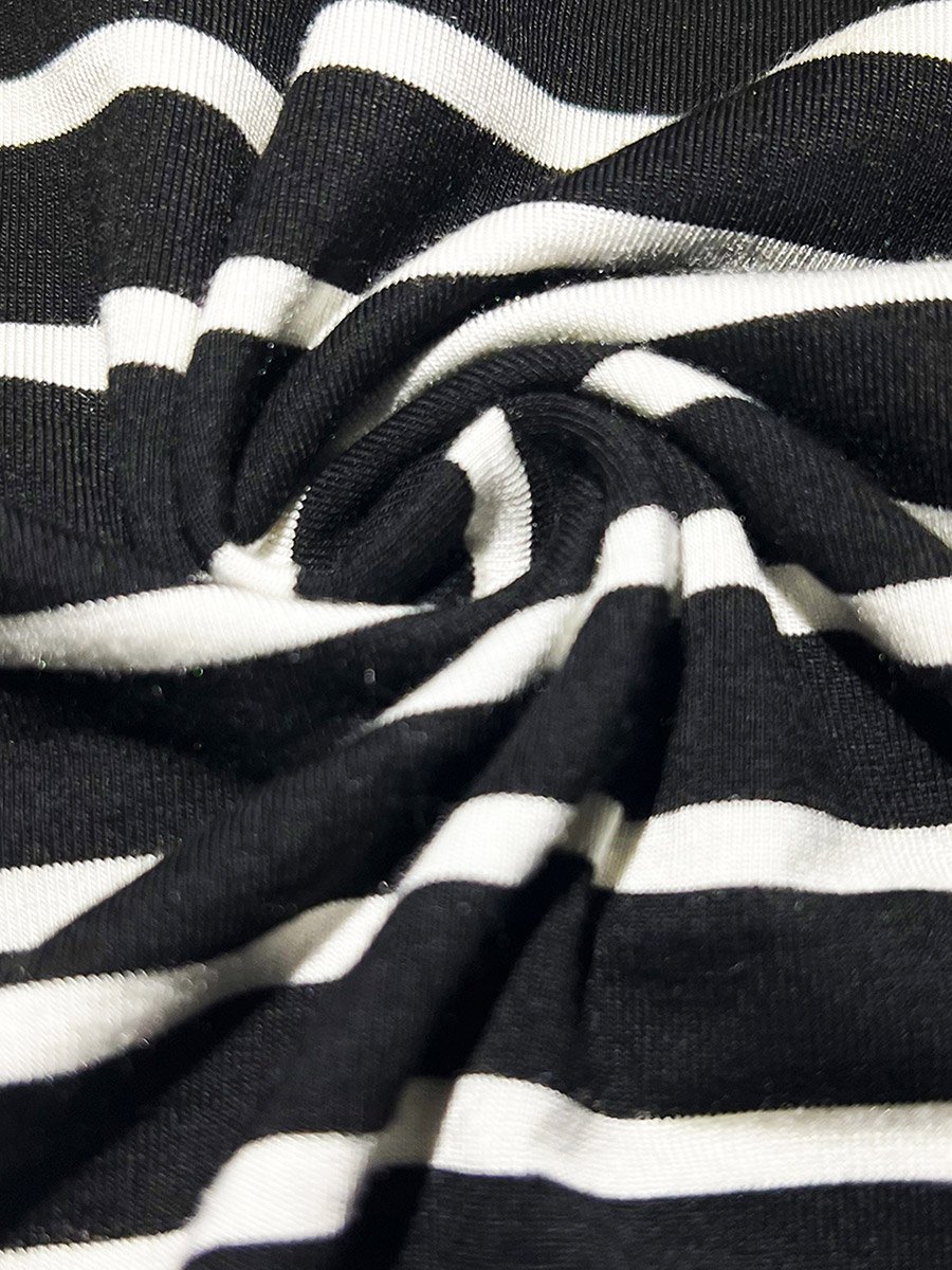 Women Black Striped Long Sleeve Top