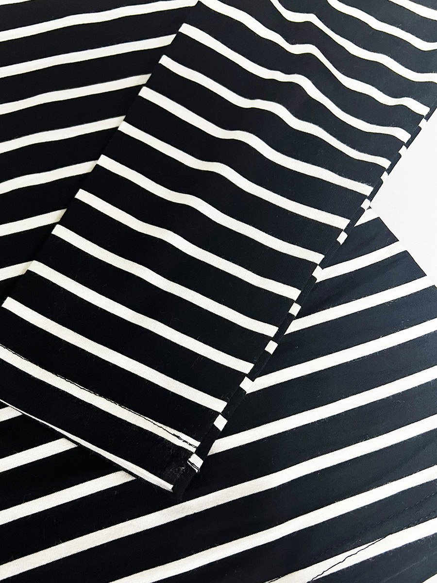 Women Black Striped Long Sleeve Top