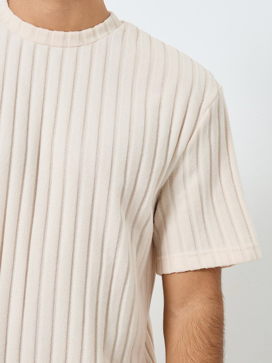 Men Relaxed Fit Knit T-Shirt and Shorts Set