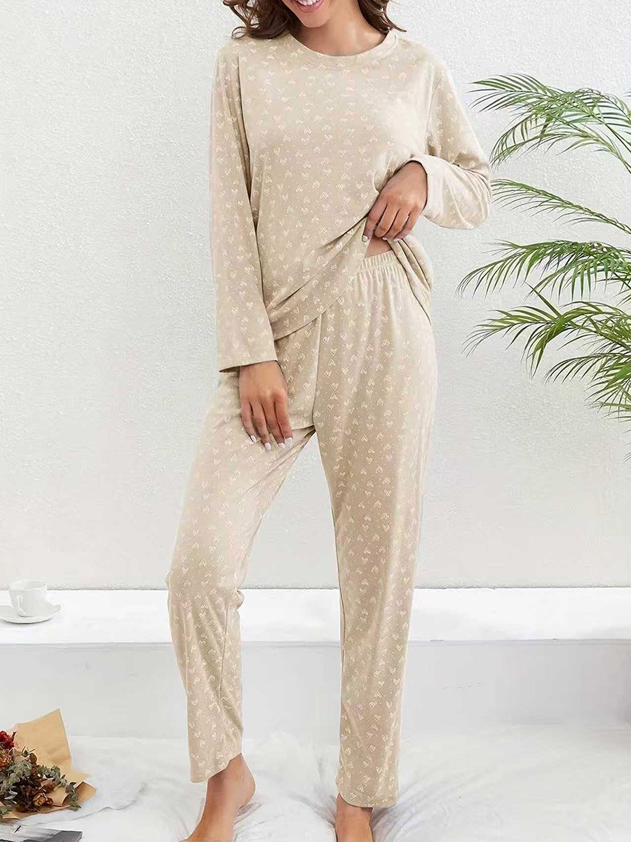 Ditsy Heart Print T-Shirt and Pyjama Set