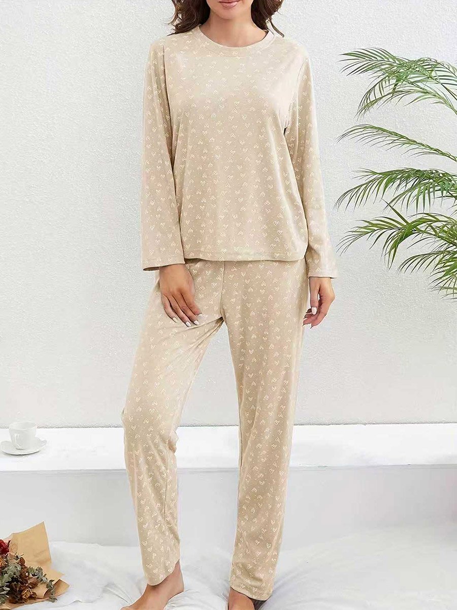 Ditsy Heart Print T-Shirt and Pyjama Set