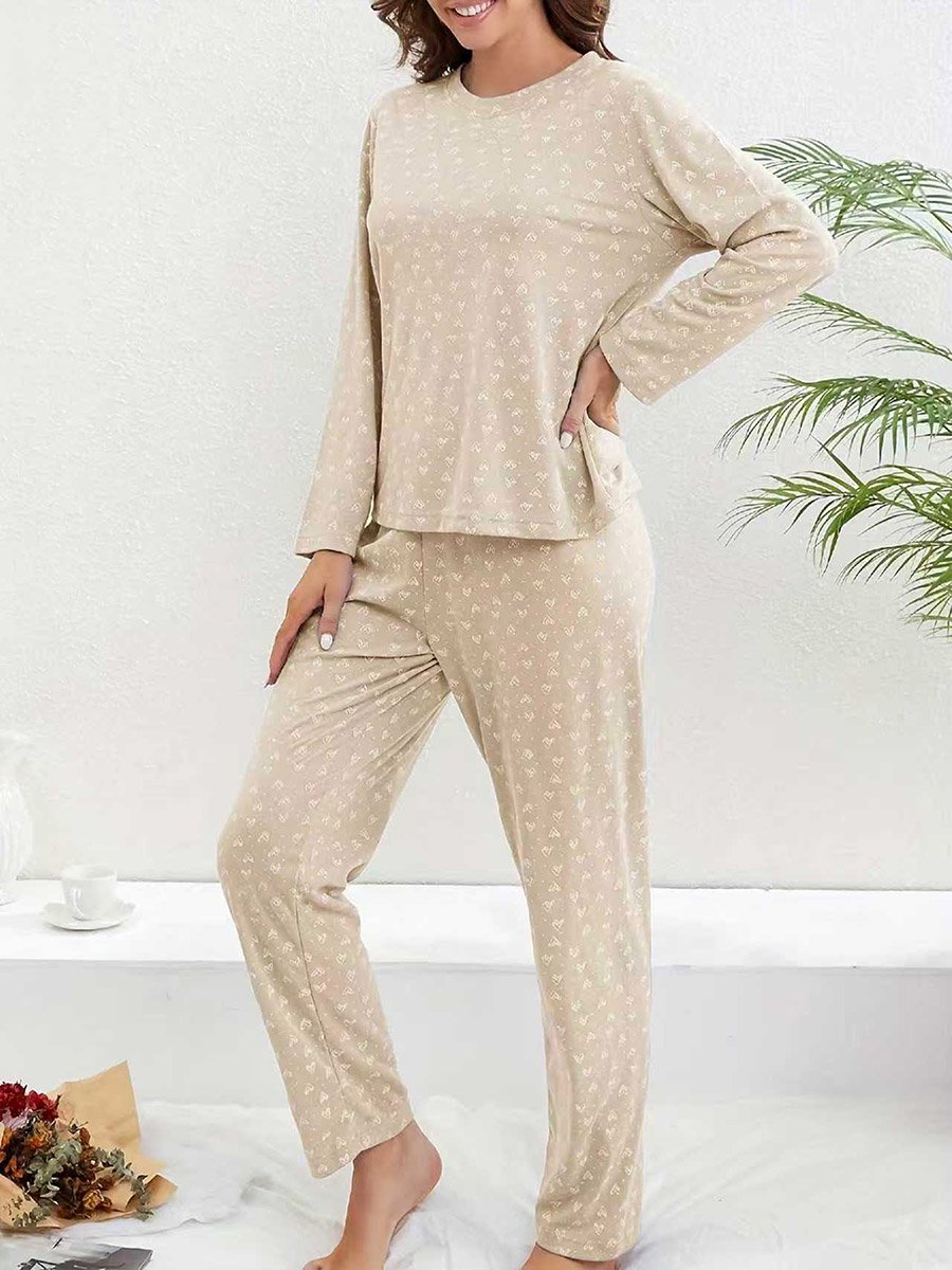 Ditsy Heart Print T-Shirt and Pyjama Set