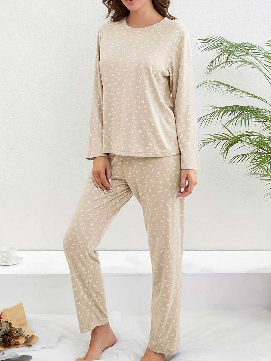 Ditsy Heart Print T-Shirt and Pyjama Set