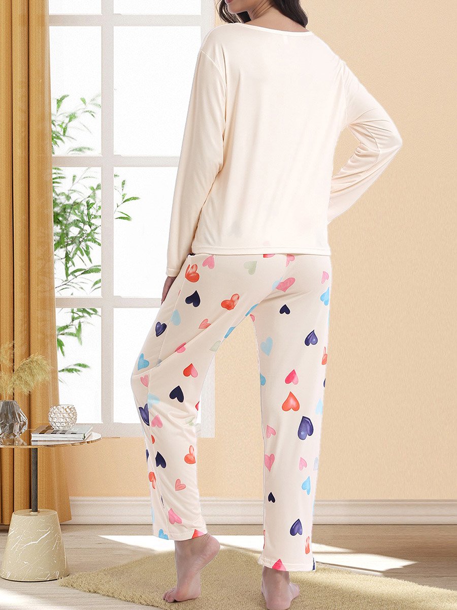 Graphic Print Long Sleeve T-Shirt and Pyjama Set