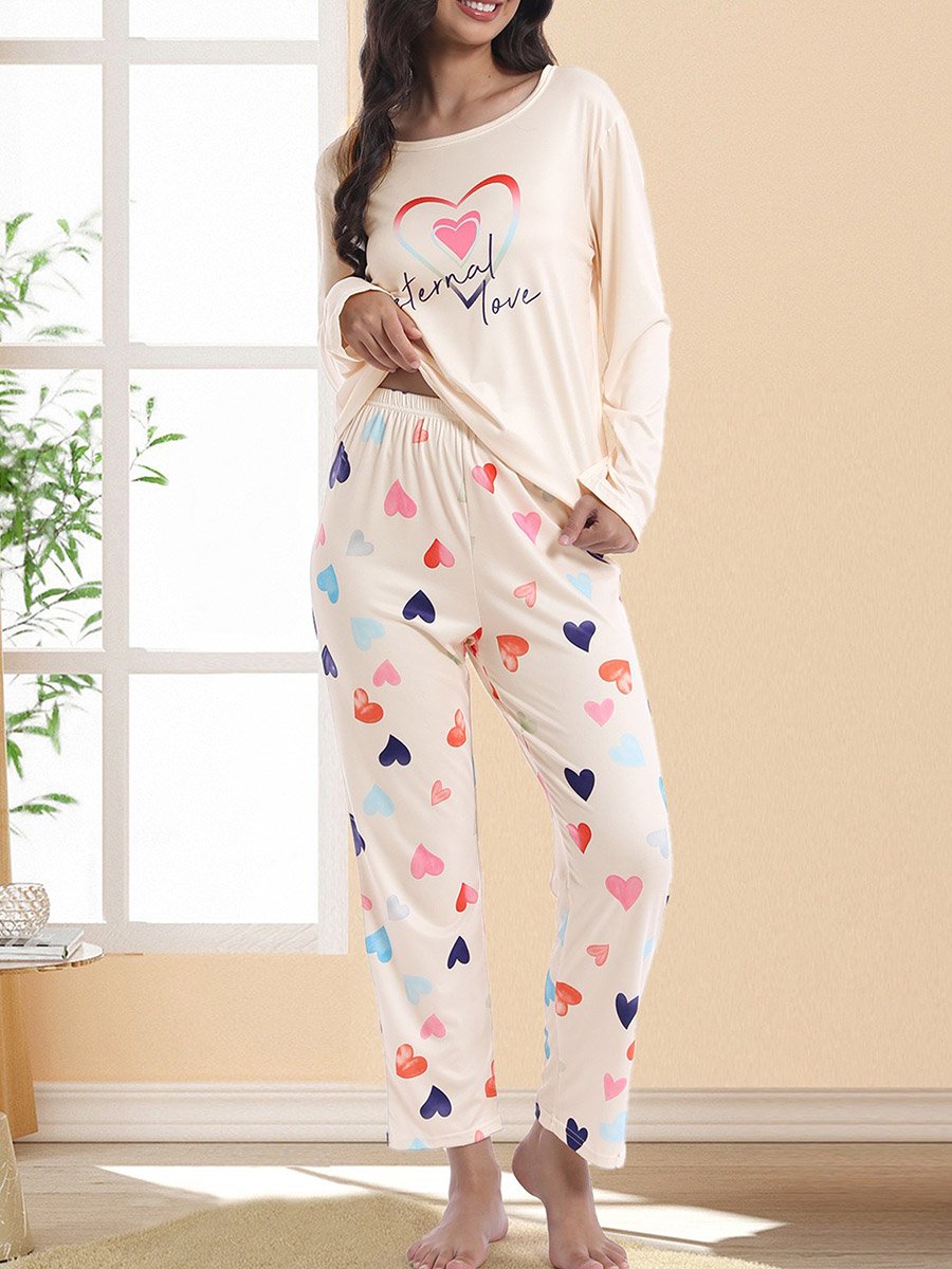 Graphic Print Long Sleeve T-Shirt and Pyjama Set