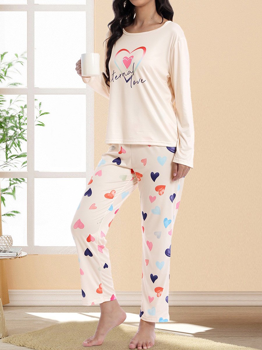Graphic Print Long Sleeve T-Shirt and Pyjama Set