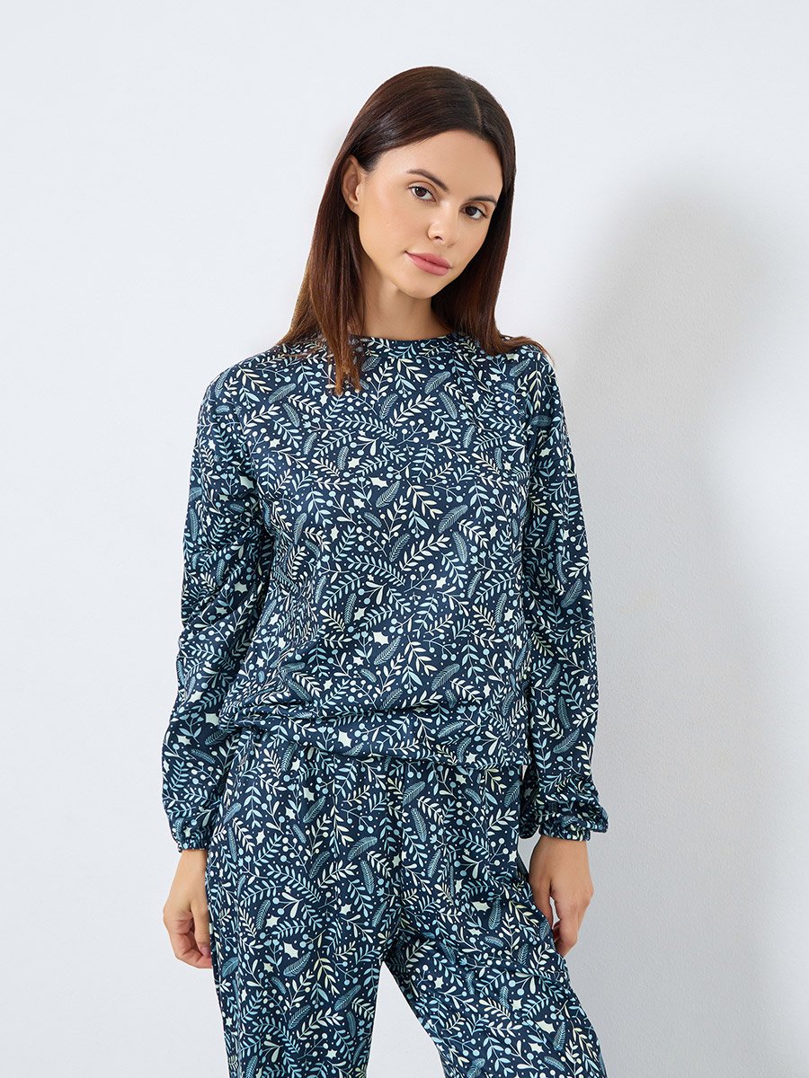 All Over Print T-Shirt and Cuffed Pyjama Set