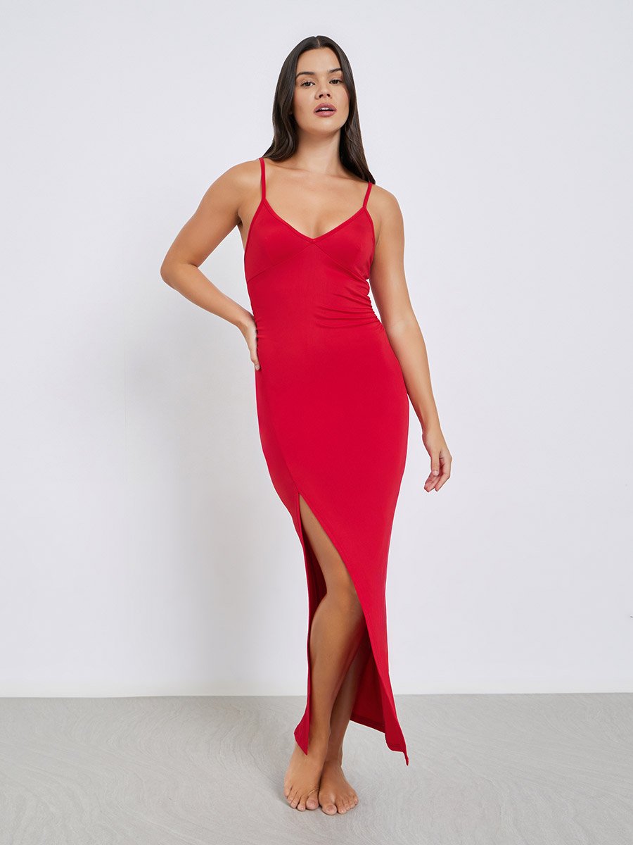 sachin and babi light blue dress Amarra 88107 Size 8 Red Sheer Lace Corset Mermaid Prom Dress Slit Formal Pageant Evening Gown main image 0