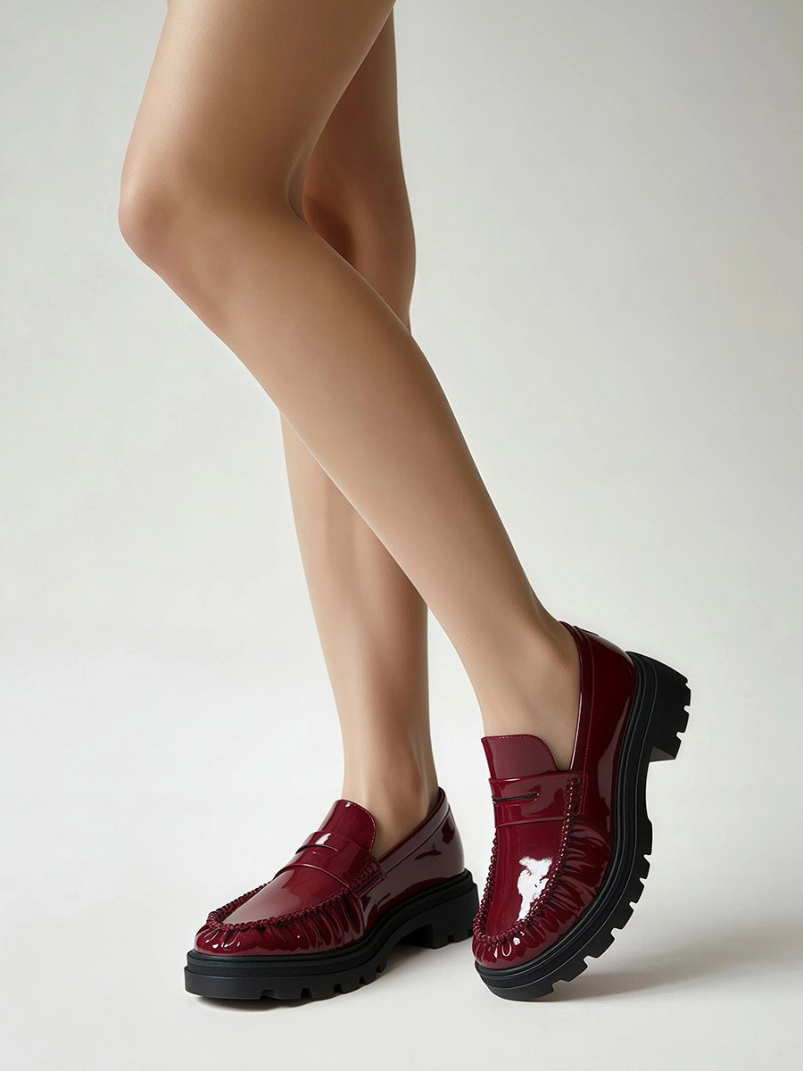 Burgundy Patent Loafers